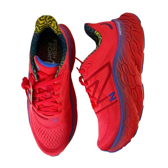 New Balance Fresh Foam X More V4 Running Men's 9.5 D Red Bright Lapis MMORLR4 - Picture 1 of 13